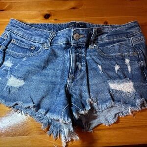 Aeropostale Women's Distressed Blue Jean Shorts